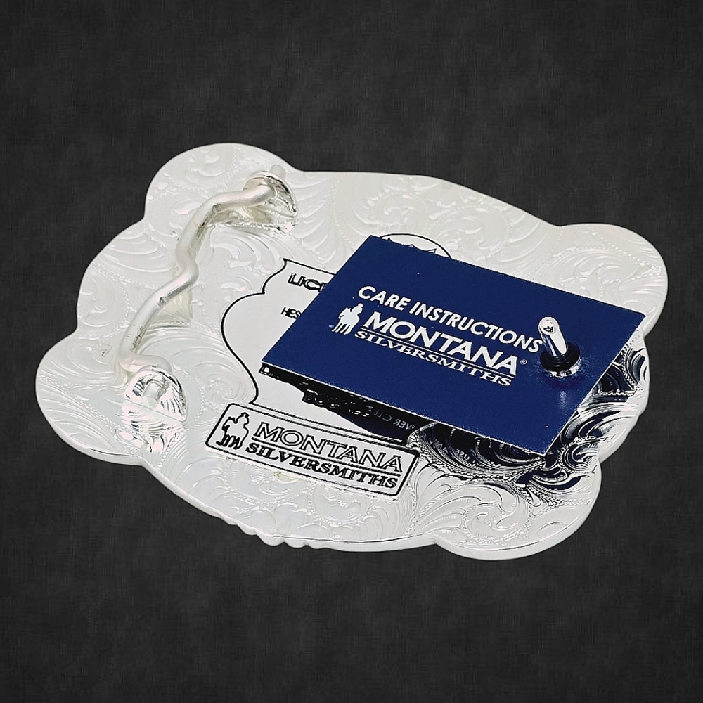 Montana Silversmith Fine Silver LIMITED EDITION 2022 Hesston NFR Buckle New $156 - Picture 2 of 7
